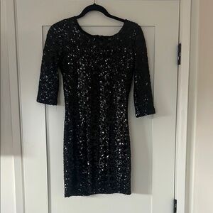 Elegant Black Sequin Dress